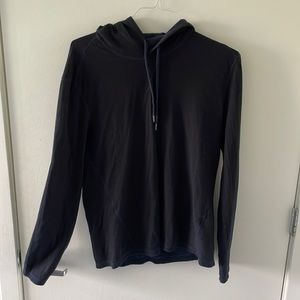 John Varvatos Men’s Midnight Navy and Blue Striped Lightweight Hoodie.